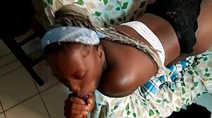 Ebony Queen Deepthroats Big Bbc In Lingerie