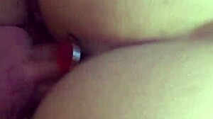 The slut rides anal toys leading to a messy creampie