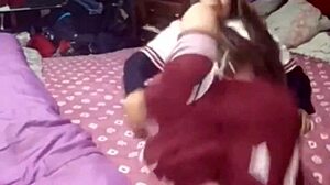 Student in PE Uniform with Mexican Classmate During Recess Homemade Video