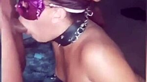 Watch this collared housewife get used by the hung guy with face slaps, choking, and full domination.