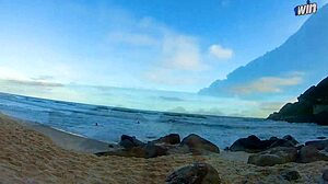 first blowjob of the year, pussy out on beach calling stranger