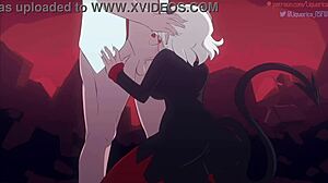 Modeus Lustful Demon Sucks Monster Cock in Helltaker