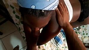 Ebony Queen Deepthroats Big Bbc In Lingerie