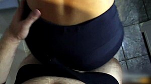 Dry humping in leggings leads to cum in pants