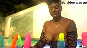 Beautiful Ebony Goddess Lyric Sky in Solo Scene.