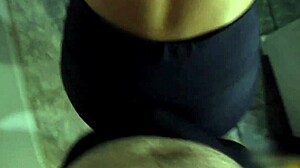 Dry humping in leggings leads to cum in pants