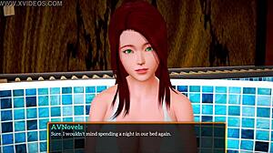 my new family 448, where the blonde milf gets involved in homemade hentai game with erotic tits