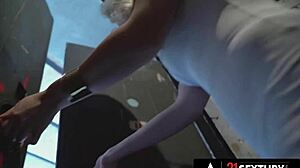 21 Sextury - sexy blonde angie lynx horny for double penetration and facial