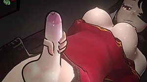 Ruby fantasizes about futanari dominating her with anal and blowjob in threesome