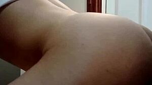 Hot charles admires reflection during intense session