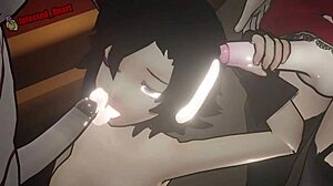 Ruby fantasizes about futanari dominating her with anal and blowjob in threesome