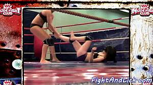 European Babes Engage In Intense Wrestling Match In The Boxing Ring