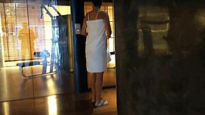 stand up piss in clubhouse shower hot pee on my legs