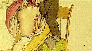 Vintage illustration tells an erotic antique story.