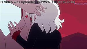 Modeus, el demonio lujurioso, chupa una polla monstruosa en Helltaker