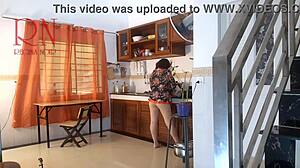 Housewife in Pantyhose in the Kitchen Naked Maid Gets an Orgasm While Cooking C3