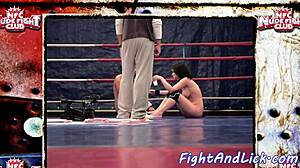 European Babes Engage In Intense Wrestling Match In The Boxing Ring