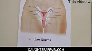 Stepdaddy Guides Teen Leia Rae Through Intimate Biology Lessons in Garage.