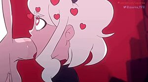 Modeus, el demonio lujurioso, chupa una polla monstruosa en Helltaker