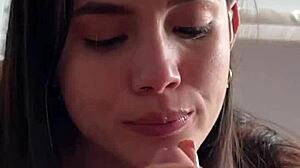 beautiful skinny latina teen gets anal pov fuck and cum in mouth