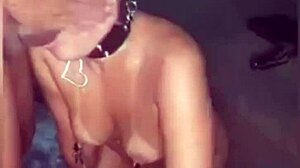 Watch this collared housewife get used by the hung guy with face slaps, choking, and full domination.