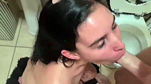 slut gagging on my cock while i fuck her throat and cum on face pov.
