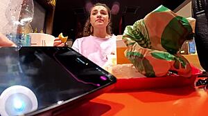 My step-brother invites me to PLAY with him while he CONTROLS my lovense in PUBLIC