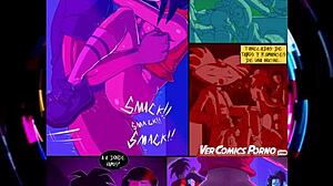 cartoon characters partying at the big event