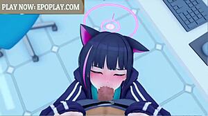 Kyouyama kazusa gives blowjob.