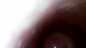 Camera Inside Her Pussy While She Fucks Herself With 8 Inch Dildo