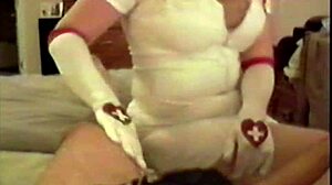 Busty Brunette Nurse Sucks Patient's Cock For Relief