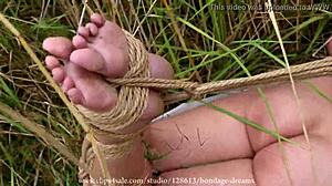 Anime Hentai Girl Tied Up Naked in Tight Bondage Scene.