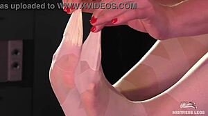 Goddess Teases Feet In Pantyhose!