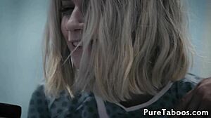 Tattooed Teen Babe with Small Tits Gets Filled with Jizz in Taboo Missionary Creampie