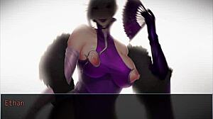 Mistress's Boobs Sucked On in Hentai Game