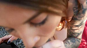 felicity feline masturbates and gives blowjob to park ranger outdoors 😏