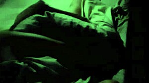 Watch security camera footage of young man sneaking into mother-in-law's room at midnight for blowjob.