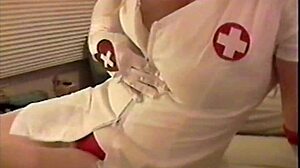 Busty Brunette Nurse Sucks Patient's Cock For Relief