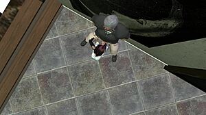 Second Life Ep 11: Space Roller with Young Brunette Swallowing Old Man's Load