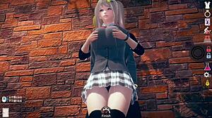 I love playing with this blonde big tits JK in 3D hentai.