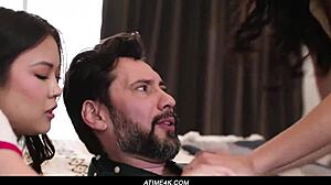 Asian Girls Love Each Other in Group Masturbation.