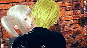 I love playing with this blonde big tits JK in 3D hentai.