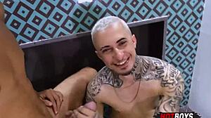 Straight guy sucks monster cock secretly