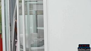 Two gorgeous brunettes flirt with the camera adorably.