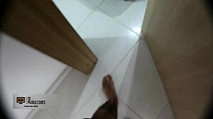 Horny stepson boldly fucks my pussy in bathroom