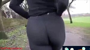 Mature milf walk with big ass leggings