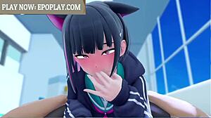 Kyouyama kazusa gives blowjob.