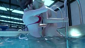 Wet Futa 3D Bitches Bang by Pool