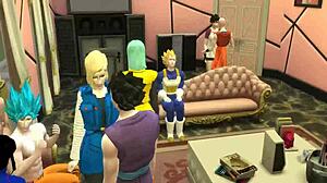 Dragon Ball Hentai Swingers Videl and Nro 18 Screwed Hard