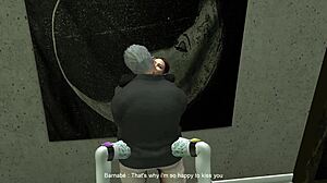 Second Life Ep 11: Space Roller with Young Brunette Swallowing Old Man's Load